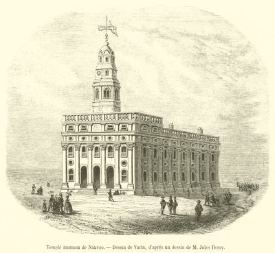 Temple mormon de Nauvoo (gravering) af French School