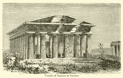 Neptuntemplet ved Paestum (gravering) af French School