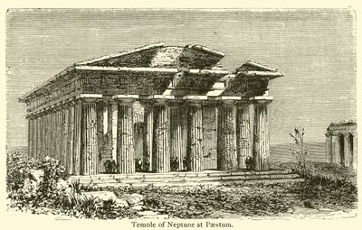 Neptuntemplet ved Paestum (gravering) af French School