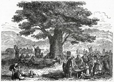 Teutoner nyder en ferie, ca. 1882 (trægravering) af French School