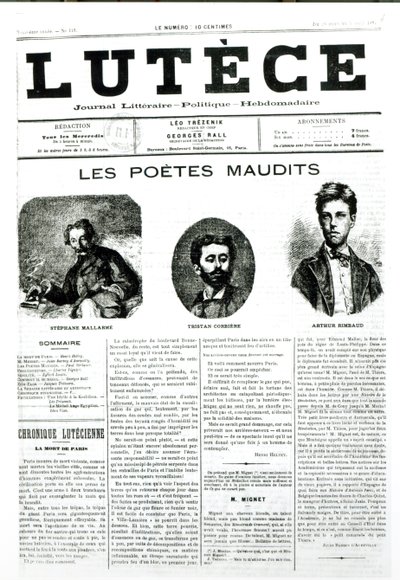 The Cursed Poets, forside af avisen Lutece, 1884 af French School