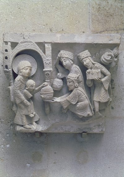 Magiernes tilbedelse, original hovedstad fra katedralskibet af French School
