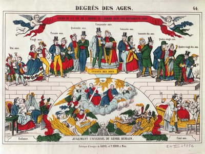 The Ages of Men and Women, Imagerie Gangel, Metz, midten af det 19. århundrede af French School