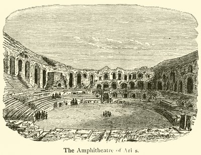 Amfiteatret i Arles (gravering) af French School