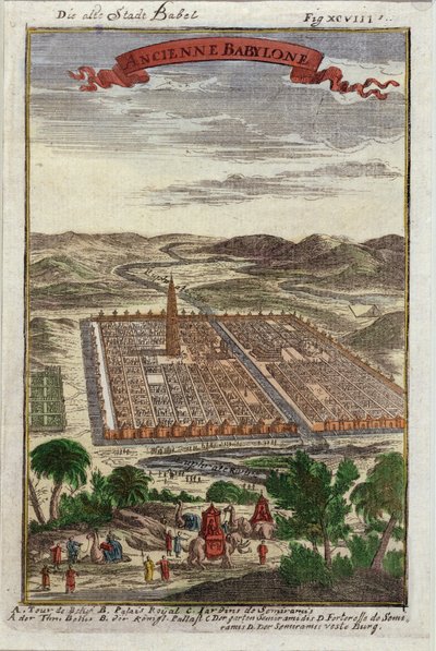 The Ancient Town of Babel, illustration fra Description de l