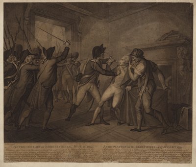 Pågribelsen af Robespierre den 27. juli 1794 af French School