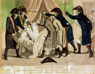 Arrestationen af general Charles Pichegru (1761-1804) i begyndelsen af det 19. århundrede af French School