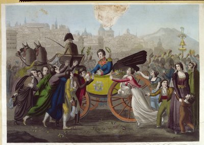 General Juan Facundo Quirogas (1790-1835) ankomst til Madrid den 24. juni 1820 af French School