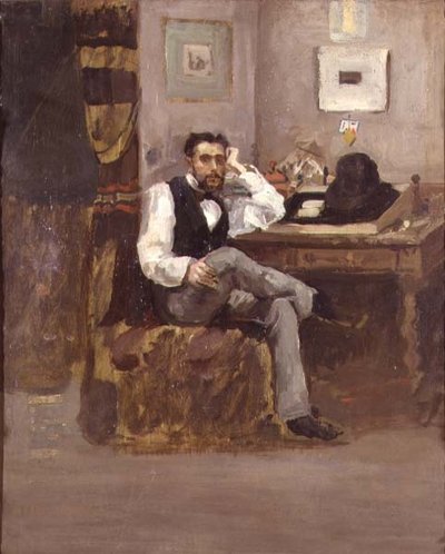 Kunstneren i sit atelier af French School