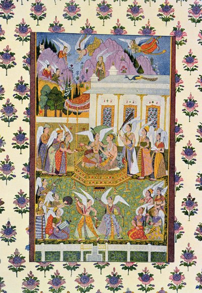 The Assembly of Efrits and Djinn, illustration fra The Arabian Nights, 1895 (farvegravering) af French School