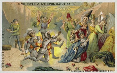 The Bal des Ardents, Hotel Saint Pol, Paris, 1393 af French School