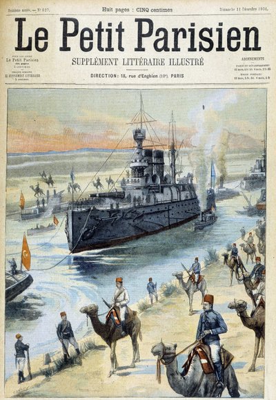 Den baltiske eskadron krydser Suez-kanalen - i "" Den lille pariser"" fra 11/12/1904 af French School