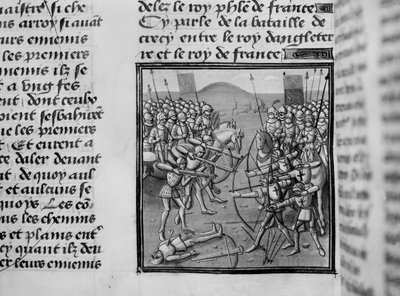 Slaget ved Crecy i 1346 fra Froissart Chronicles af French School