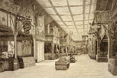The Bazar de la Charité in Paris before the fire on May 4, 1897dani af French School