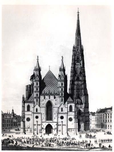 St. Stephens katedral i Wien, 1821 af French School