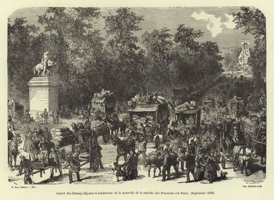 Champs Elysees dagen efter modtagelsen af nyheden om den preussiske march mod Paris, september 1870 af French School