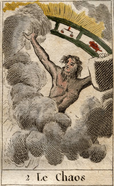 Kaosguden repræsenteret med et stykke stjernetegn. Fra "Mythology of Youth" af Pierre Blanchard 1803. af French School