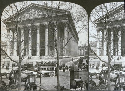La Madeleine-kirken, Paris, stereoskopisk udsigt, ca. 1860-70 af French School