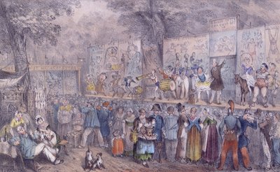 Cirkusparaden i Saint-Cloud, midten af det 19. århundrede af French School