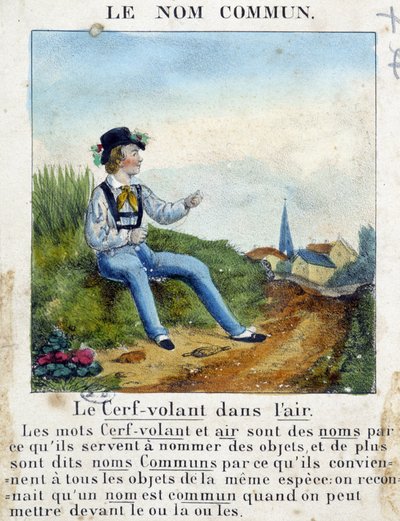 Det almindelige navn (barn, der holder en drage) - i "" Grammatik i billeder"" af French School