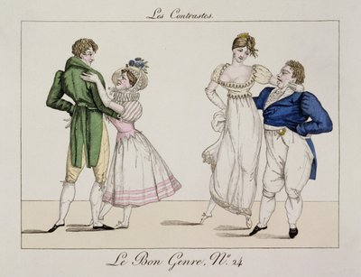 The Contrasts, plade 24 fra Le Bon Genre, 1811 af French School