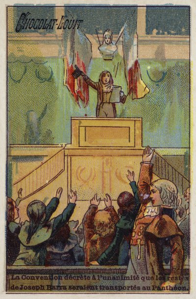 Konventionen dekreterede enstemmigt, at resterne af Joseph Barra skulle føres til Pantheon, 1793 af French School