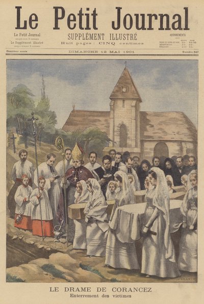 Corancez-mordene; begravelse af ofrene af French School