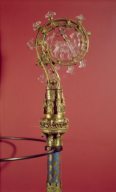 The Crozier of the Abbedses of the Cistercienser Convent Abbaye du Lys (forgyldt sølv og bjergkrystal) af French School