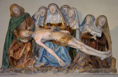 The Entombment, 1490 (malet sten) (detalje) af French School