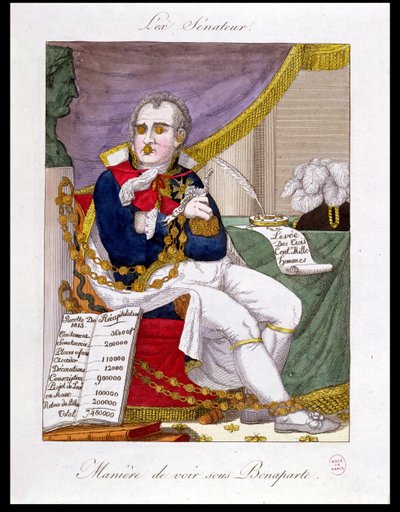Den tidligere senator, karikatur af rigdomme og korruption under Napoleon af French School