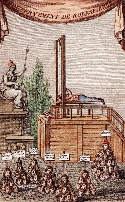 Henrettelsen af Robespierre den 28. juli 1794 af French School