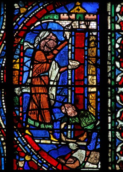 Exodus-historien: døroverliggeren er markeret med blodet af et ofret lam (forneden) ved påsken (w37) af French School