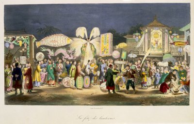 The Festival of the Lanterne, pub. af Formentin, 1824-27 af French School