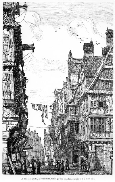 Frankfurt Judengasse, ca. 1860-70 af French School