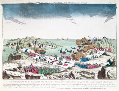 Det franske angreb på St. John i Newfoundland den 2. juni 1762 under kommando af Chevalier du Ternay (1722-80), slutningen af det attende århundrede af French School