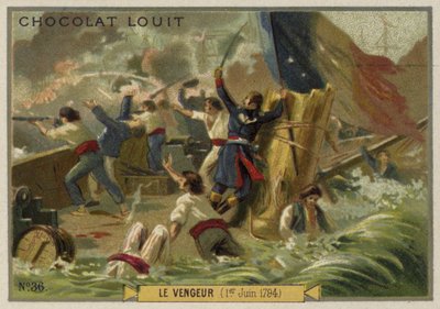 Det franske krigsskib Vengeur i slaget ved Ushant (Glorious First of June), 1794 af French School