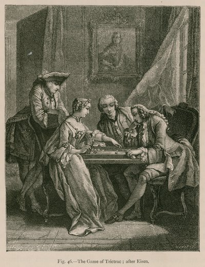 The Game of Trictrac; efter Eisen af French School