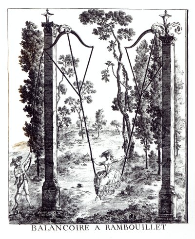 Havegyngen ved Rambouillet, fra Details des Nouveaux Jardins a la Mode af George Louis le Rouge, udgivet 1775-78 af French School
