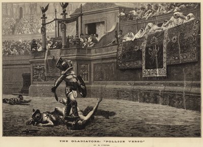 Gladiatorerne, "Pollice Verso" (gravering) af French School