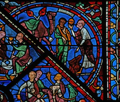 Joseph-vinduet: hans tjener viser Benjamin bægeret i sin sæk (w41) af French School