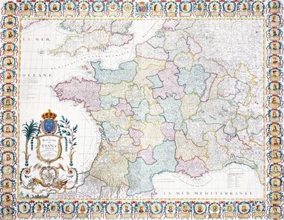 Kongeriget Frankrig opdelt i lokale regeringer, 1751 af French School