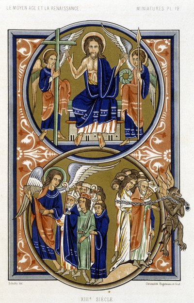 The Last Judgment - Faksimile af en miniature af Psalter of St Louis af French School