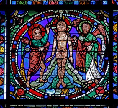 The Life of Christ window: Jordan Baptism (w50) af French School