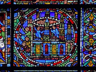 The Life of Christ-vinduet: byen Jerusalem (w50) af French School