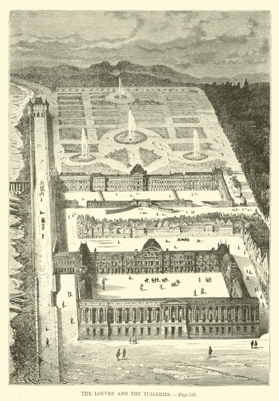 Louvre og Tuilerierne af French School