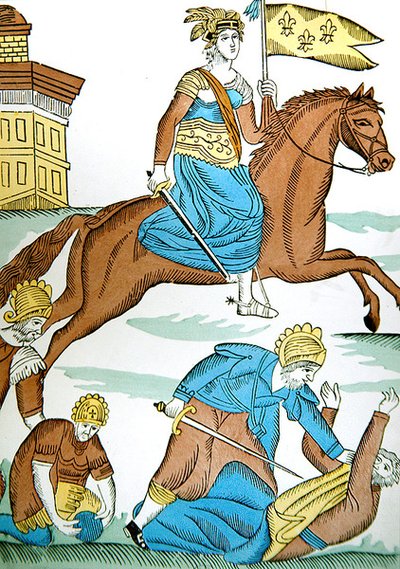 The Maid of Orleans, ca. 1820 (farve litho) af French School