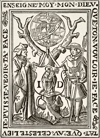 The Marque of Jehan St Denis, Parisien Bookseller, fra Science and Literature in The Middle Ages af Paul Lacroix pub. London 1878 af French School