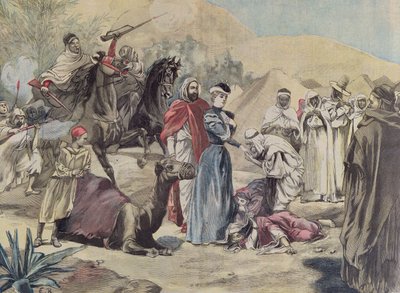 Ægteskabet mellem en europæisk kvinde med en arabisk høvding, fra Le Petit Journal, 1899 af French School