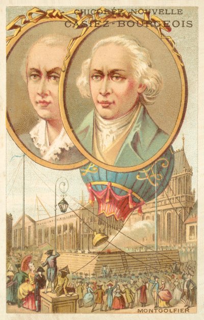 Montgolfier Brothers (chromolitho) af French School