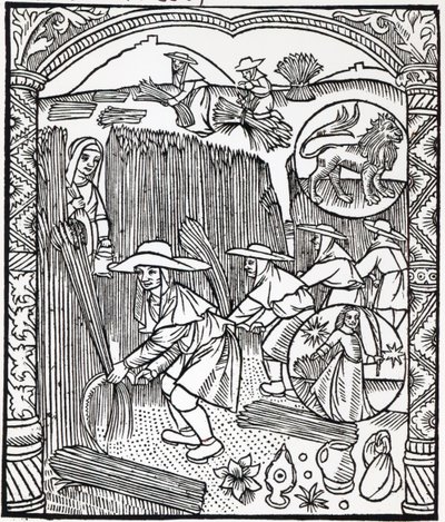 August måned, fra en hyrdekalender, 1496 af French School